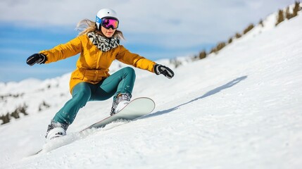 Snowboarder in action.