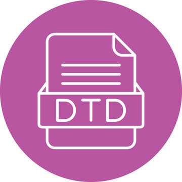 DTD File Format Vector Icon Design