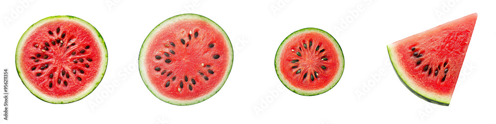 Poster isolated watermelon slice on white background, full depth of field, clipping path