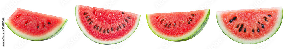 Poster a watermelon isolated on a white background, with a clipping path and a full depth of field