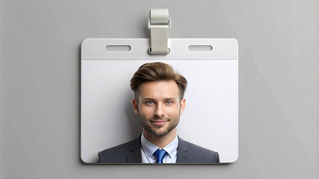 A blank identification card template with a professional design, featuring a crisp white background, clean lines, and organized fields for personal and identity information.