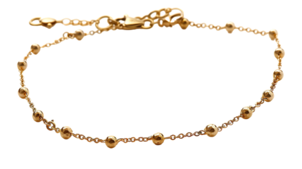 Golden necklace isolated on white background 