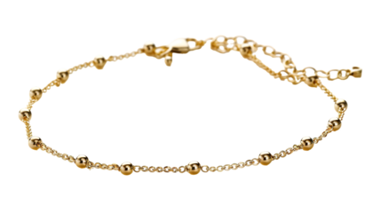 Golden necklace isolated on white background 