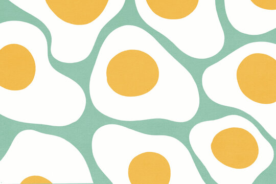 Illustration of fried eggs on green background