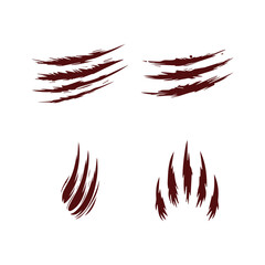 animal Claw scratches mark set.