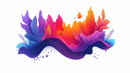 Abstract Colorful Floral Design with Gradient Background