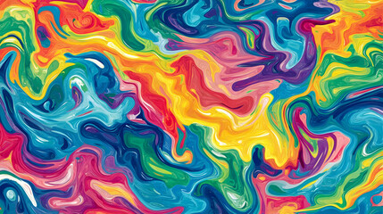 Fototapeta premium Abstract Swirling Rainbow Colors Background