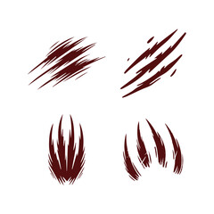 animal Claw scratches mark set.