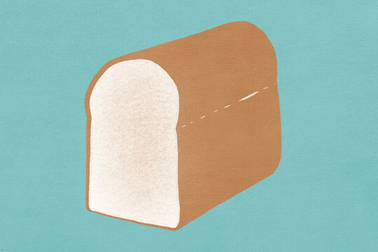 Loaf of bread against blue background