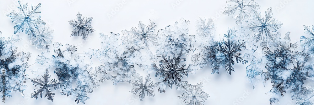 Leinwandbilder unique snowflakes intertwine with lines, creating an abstract winter-inspired design that evokes a s