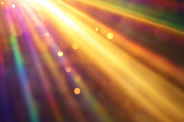 Obraz premium Radiant beams of light create a vibrant, colorful display in a darkened environment during a celebration or event