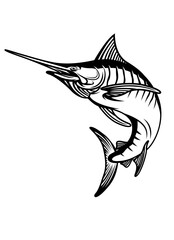 Marlin Fish |Blue Marlin | Fisherman | Wildlife | Salt Water Fish | Sword Fish | Ocean Animal | Fishing | Original Illustration | Vector and Clipart | Cutfile and Stencil