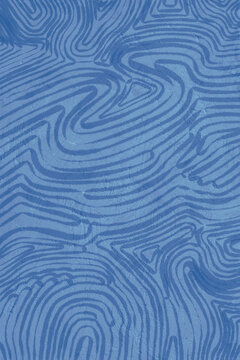 Abstract topographic contour pattern creating wavy effect on blue background