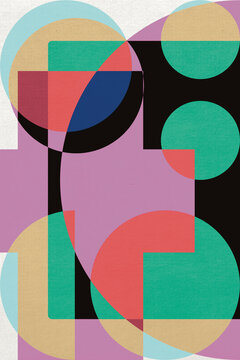 Bauhaus art in multicolored geometric shapes