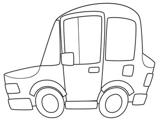 Fototapeta premium cartoon city family car sedan vehicle transportation coloring page sketch sketchbook isolated illustration for kids