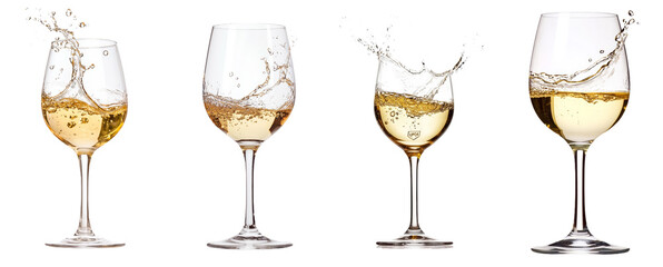 Wine splash isolated on white background with full depth of field and clipping path