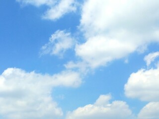 Obraz premium background photo of beautiful blue sky and white clouds