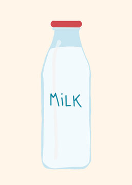 Milk bottle illustration on white background
