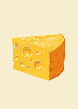 Cheese illustration on beige background