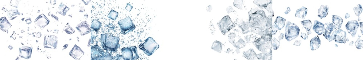Isolated and selectively focused, falling sea salt on white