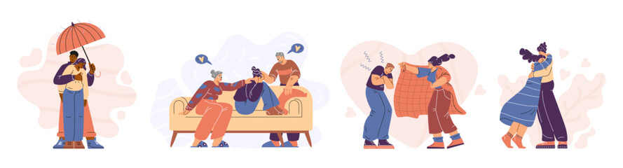 Acts of empathy and support vector set