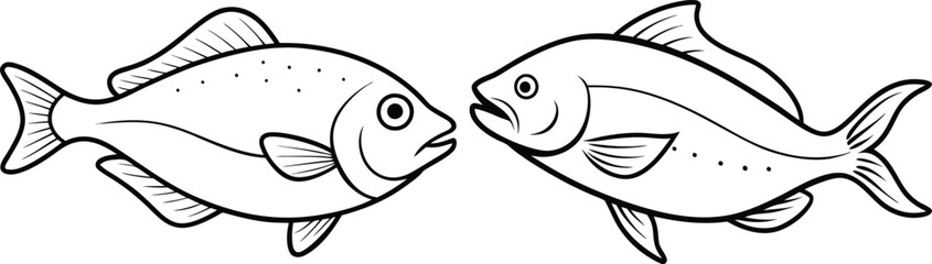 Halibut fish vector art