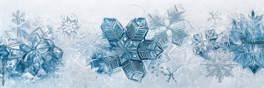 Aufkleber intricately designed snowflakes blend seamlessly with artistic lines, creating a serene winter atmos