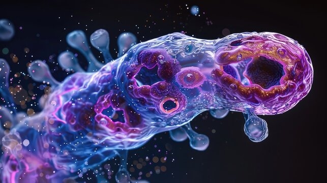 Amoeba proteus chaos diffluens large amoeba with broad rounded pseudopodia a large single nucleus and contractile vacuole 500 Aum differential interference contrast