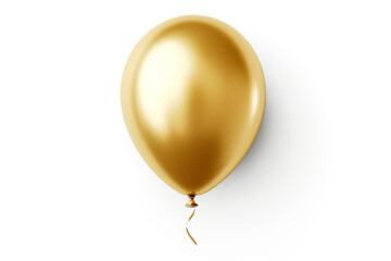 Golden Balloon Isolated on White Background