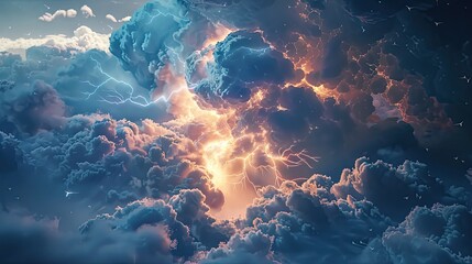 Fototapeta premium Super Shockwave lights a cloud