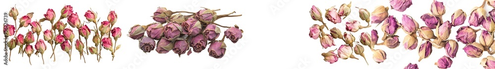 Poster an isolated dried rose with full depth of field and a clipping path on a white background
