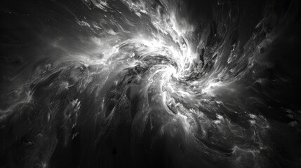 Time and space singularity of dark energy and matter in space computer generated black and white abstract effect
