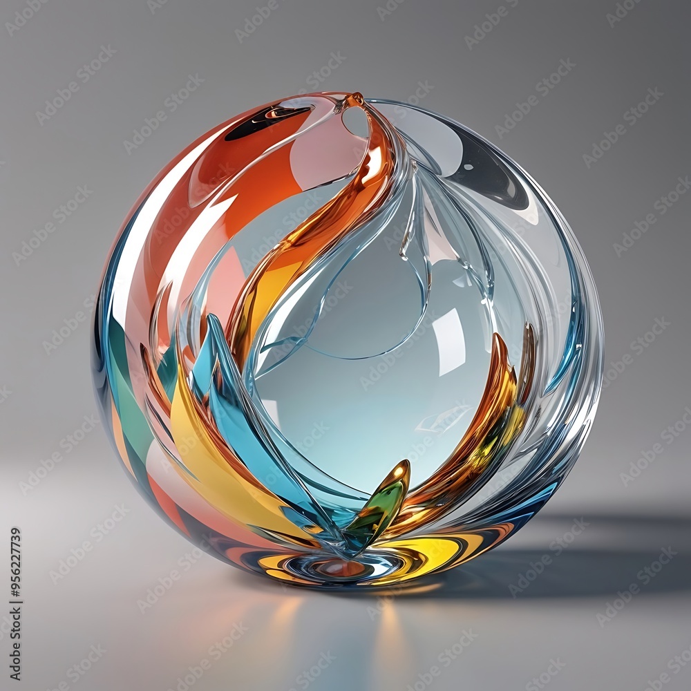 Canvas Prints abstract glass shape, 3d render