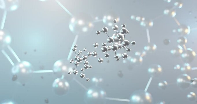 Calcium gluconate rotating 3d molecule, molecular structure of calcium salt, seamless video