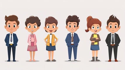 Fototapeta premium Stunning Cartoon Business People and Characters: A Dynamic and Creative Workplace Visual. Showcasing Professionalism and Imagination.