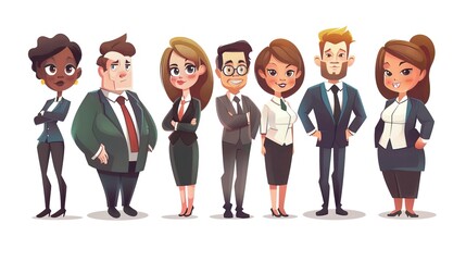 Stunning Cartoon Business People and Characters: A Dynamic and Creative Workplace Visual. Showcasing Professionalism and Imagination.