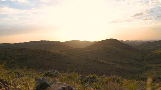 Timelapse video of sunset in the mountains from Banisad, Taif, Saudi Arabia