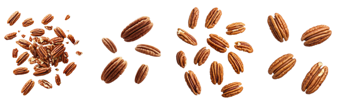 Isolated on white background, full depth of field, falling puffed wheat cereal