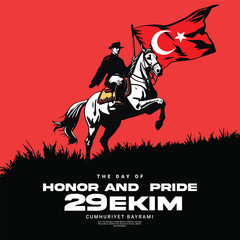 29 ekim social media post with red flag post tempalte