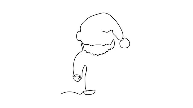 Abstract gnome, dwarf . Self drawing animation one continuous line draw, logo