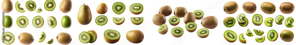 Poster An isolated white kiwi with a full depth of field on a white background