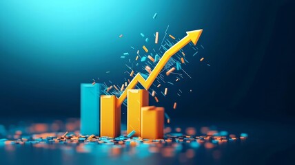 Interest rate symbol breaking free and falling into an abyss, financial uncertainty concept