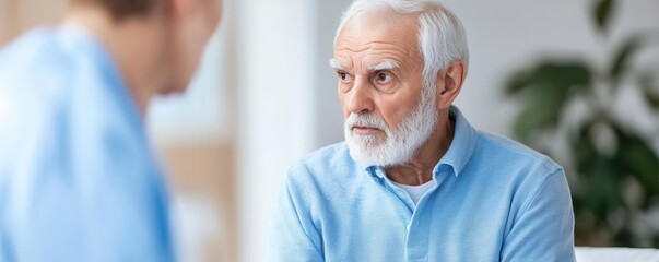 An elderly patient with Parkinson's disease or arthritis is seeking medical advice from a doctor to address health issues in senior care.