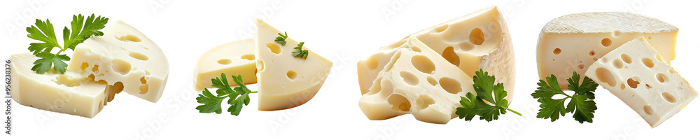 Poster an isolated white background with a full depth of field shows cheese