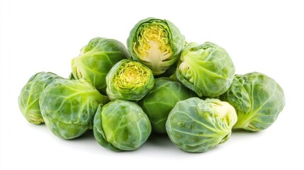 Close-up of Fresh Green Brussel Sprouts