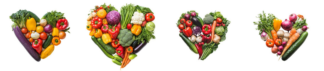 Veggie heart shape, healthy eating idea