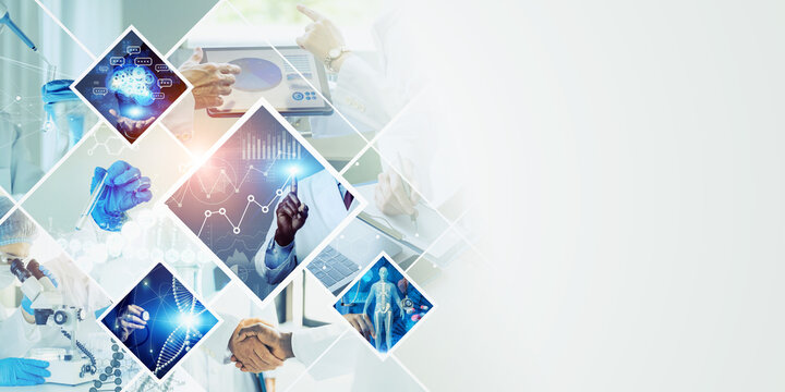 科学・医療テクノロジーイメージ　バナー・広告向け横長ビジュアル