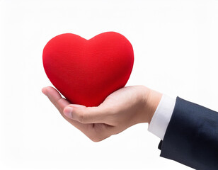 Fototapeta premium an image of red engagement box holding by hand of young girl