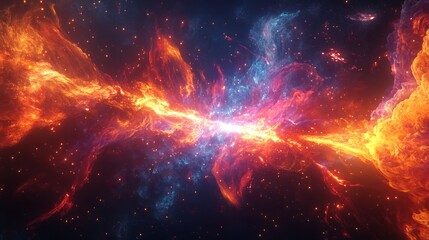 Brilliant light ignites, followed by an explosive burst of radiance. A vibrant neon streak etches itself into the void. 