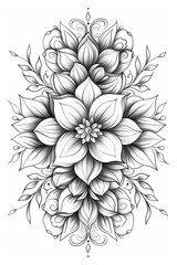Black and White Flower Tattoo Design
